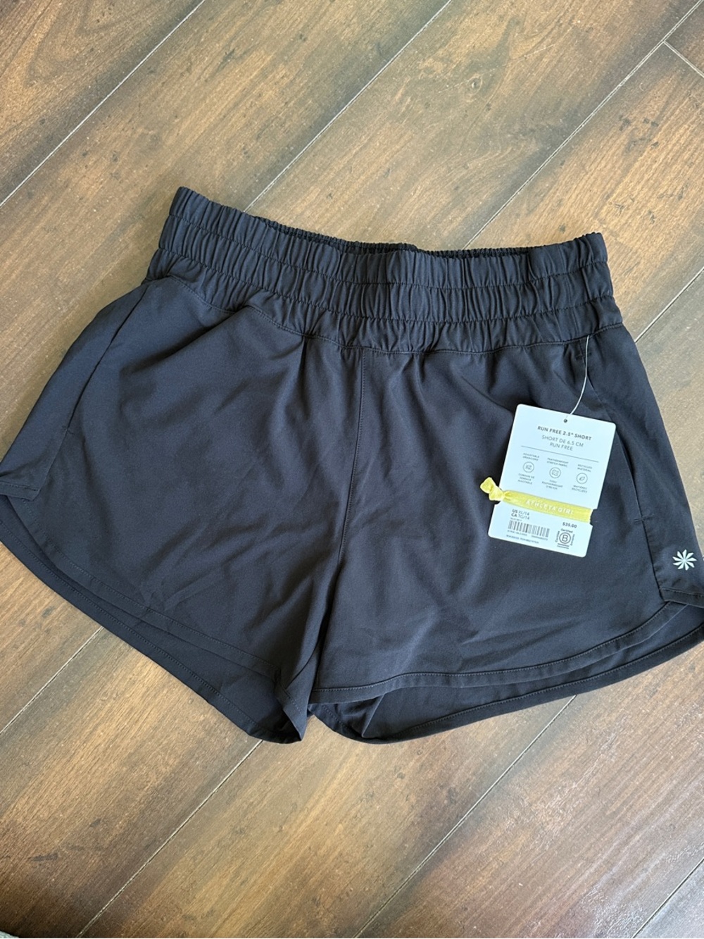 Athleta Girls XL/14 Black Run Free Athletic Shorts